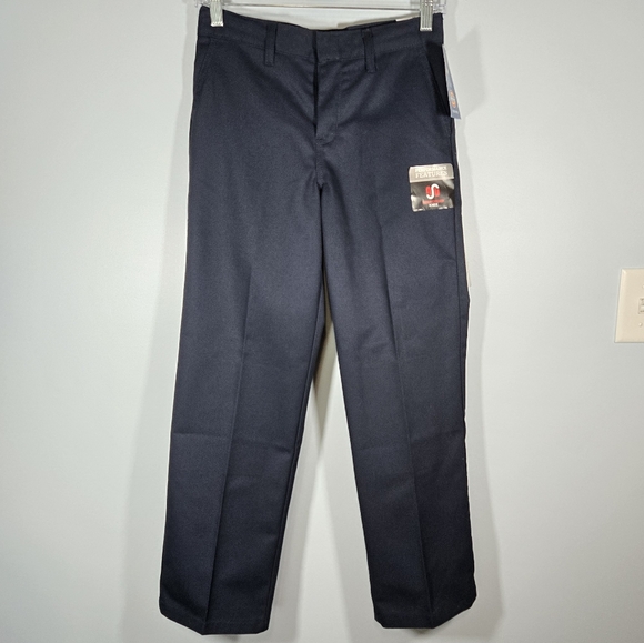 NWT Dickies Boys Navy Classic Fit Pants Size 12 Straight Leg Adjustable Waist - Picture 1 of 7
